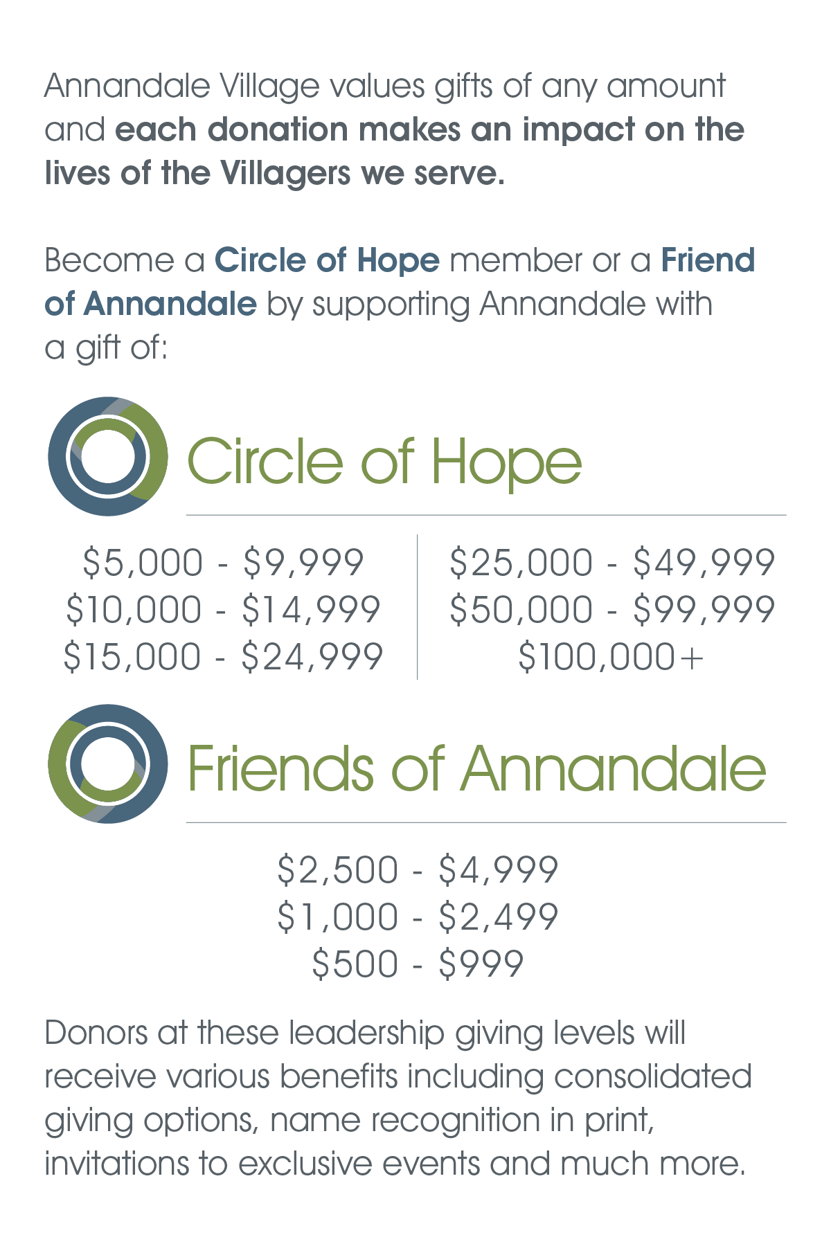 Leadership Giving Annandale Village